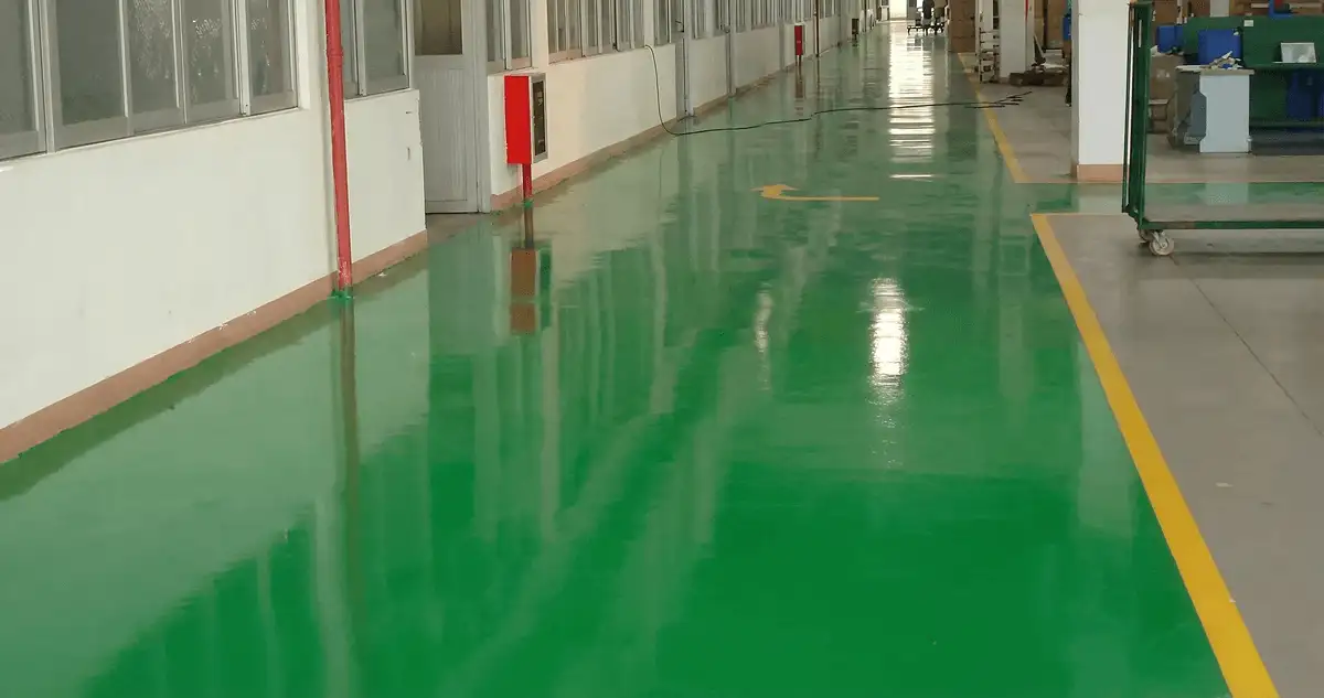 A factory floor professionally covered and marked with epoxy flooring in Yonkers, NY
