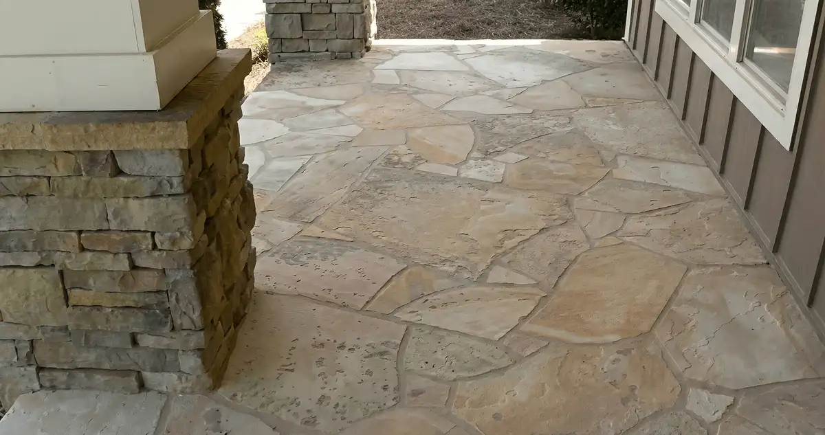 House entrance with professionally installed stone flooring in Yonkers NY